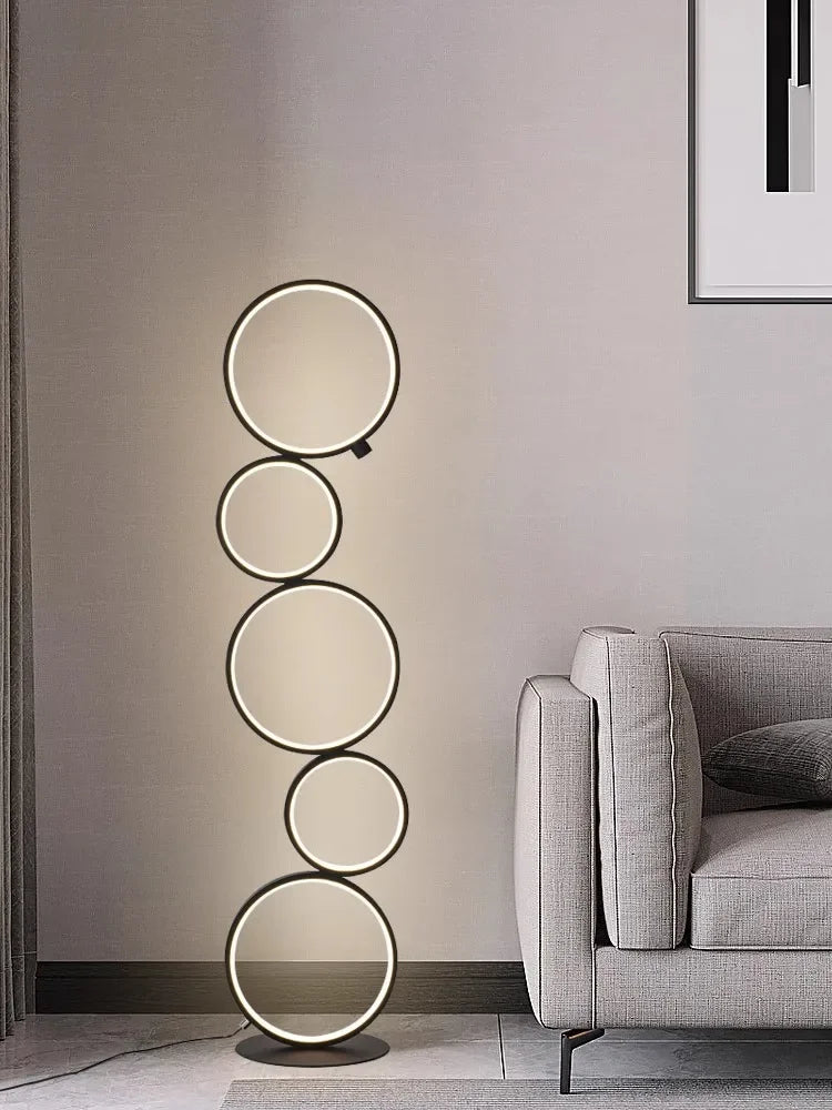 lampe sol moderne blanc circulaire relief minimaliste interrupteur tactile 2000 82000lm