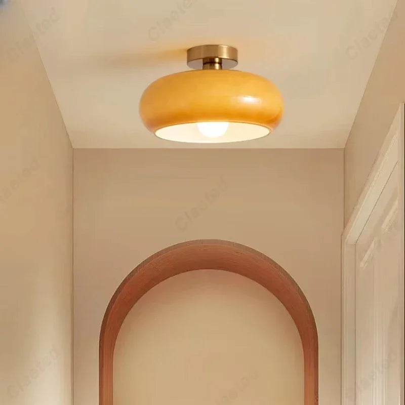 lampe suspendue moderne orange brillante verre opaques vis fixations 28cm diamètre 10cm hauteur led