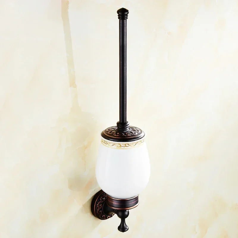 accessoires salle bain bronze noir classique porte serviettes savon papier hygiénique toilettage métal finition