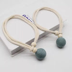 corde rideaux tressée beige rose noir moderne boules bois fixations rustique