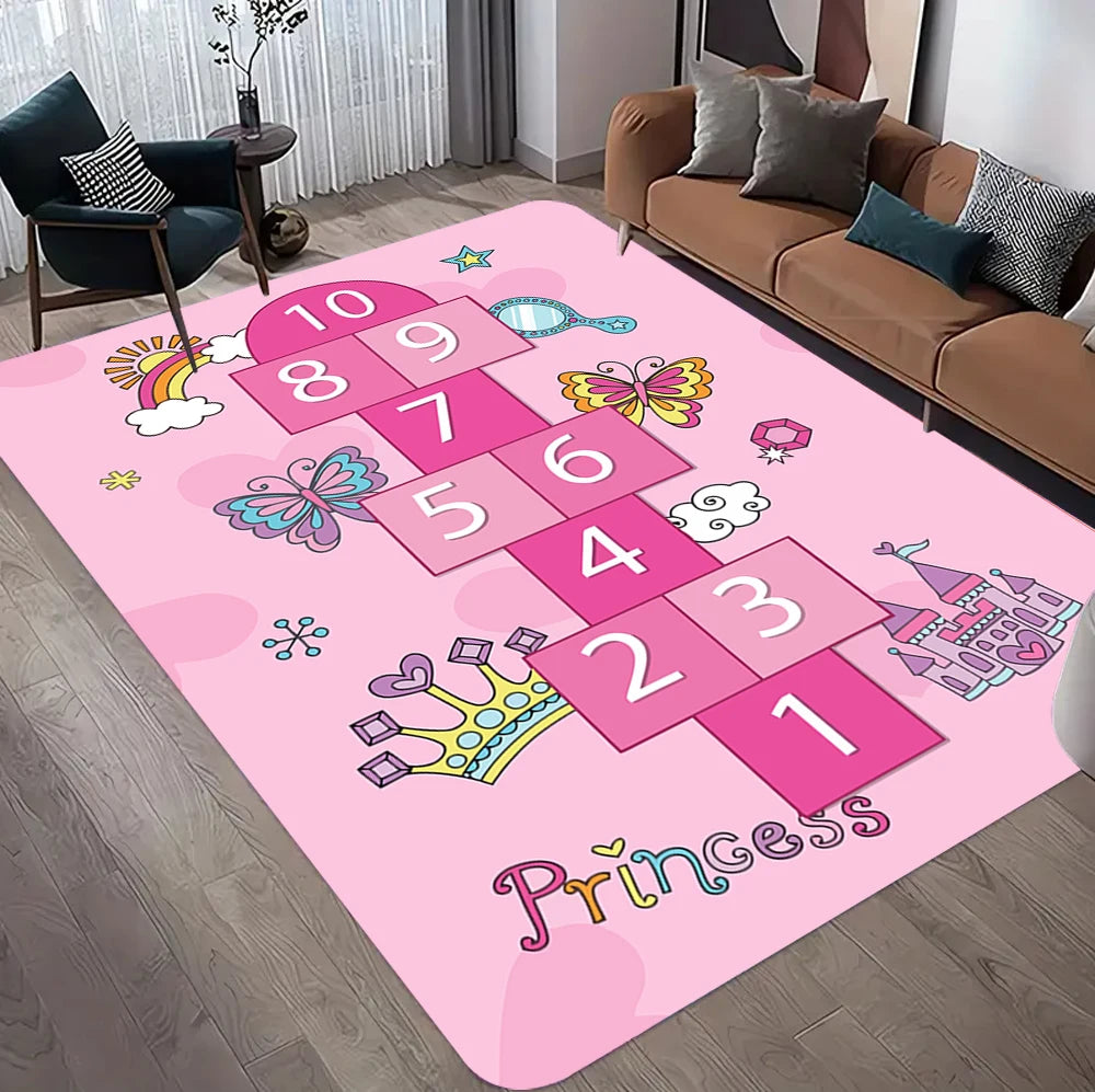 Tapis de ville rose dans une chambre parentale moderne