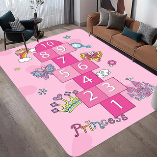 tapis rose moderne antidérapant princess you look good chats yin yang