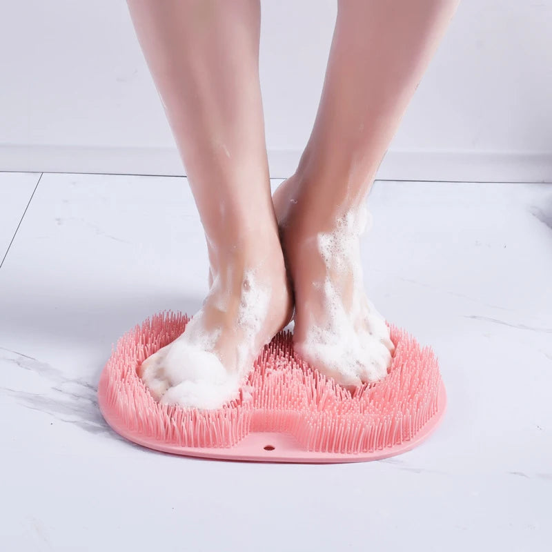 tapis bain silicone rose clair surface rugueuse moderne