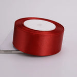 ruban satin rouge uni opacité bobine décoration mariage emballage cadeau artisanal unique 75mm 22mètres