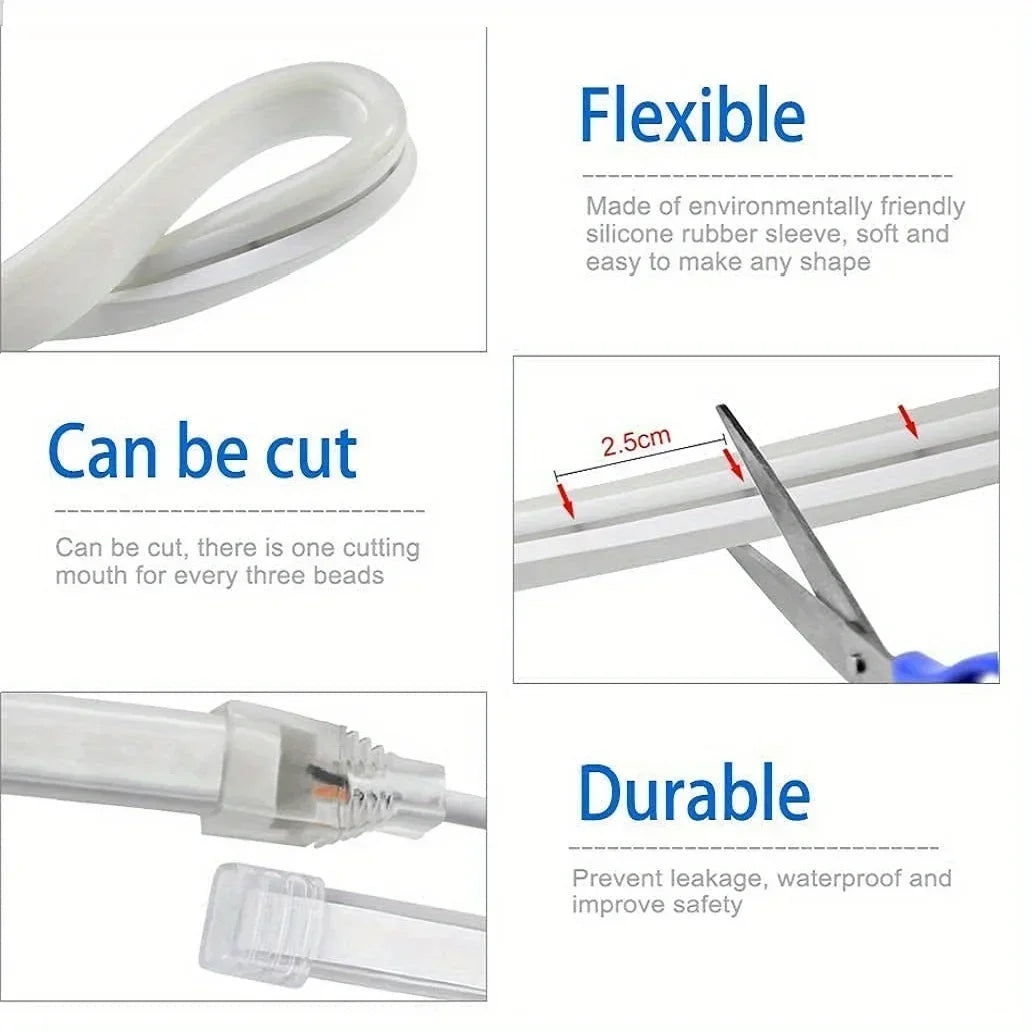 ruban led blanc lisse moderne adhésif connecteur usb câble flexible étanche variateur capteur mouvement