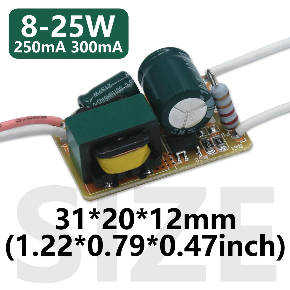 transformateur électrique led 250ma 300ma 25w vert jaune gris blanc imprimé mat