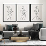 Tableau d'art mural minimaliste en toile avec design abstrait et lignes épurées