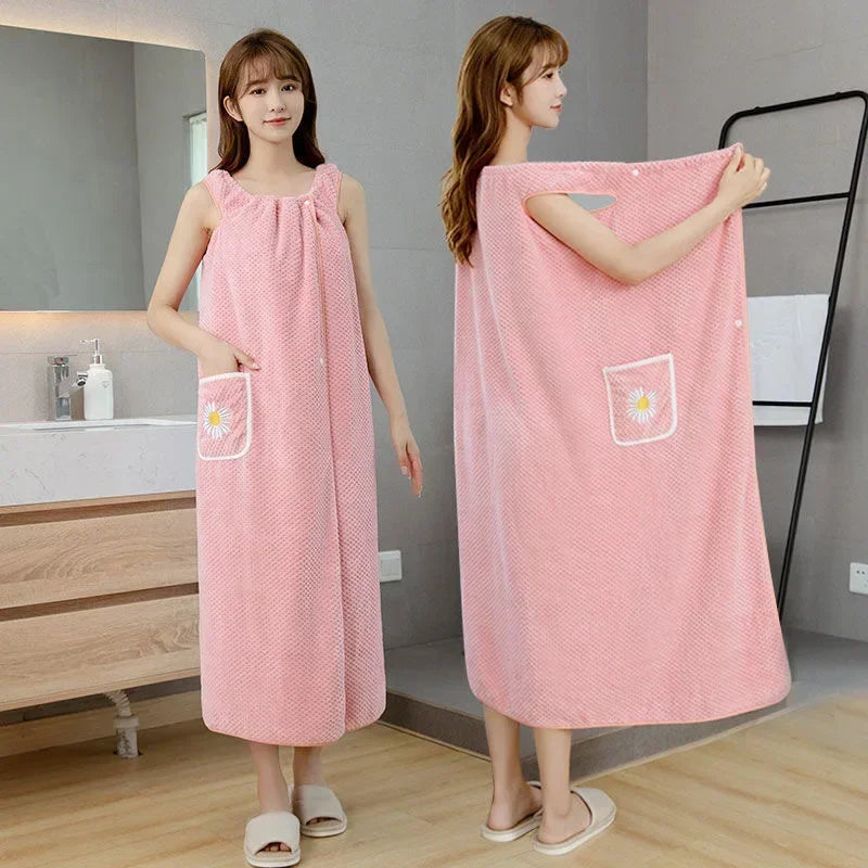 robe bain coton violet rose bleu clair vert séchage rapide lavable machine simple confortable