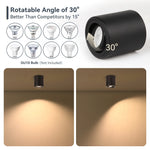 Spot moderne noir réglable led angle 30° autonome vis minimaliste