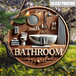 décoration murale plaque bois salle bain baignoire toilette miroir serviettes plantes 3d chambre cordeSuspension