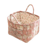 paniers rangement tissu floral multicolore vintage réutilisables armoire poignées transportables multifonctionnels