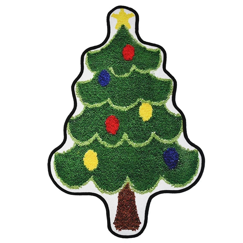 tapis arbre noël antidérapant fibre polyester résistant rides extérieur porte sol festive