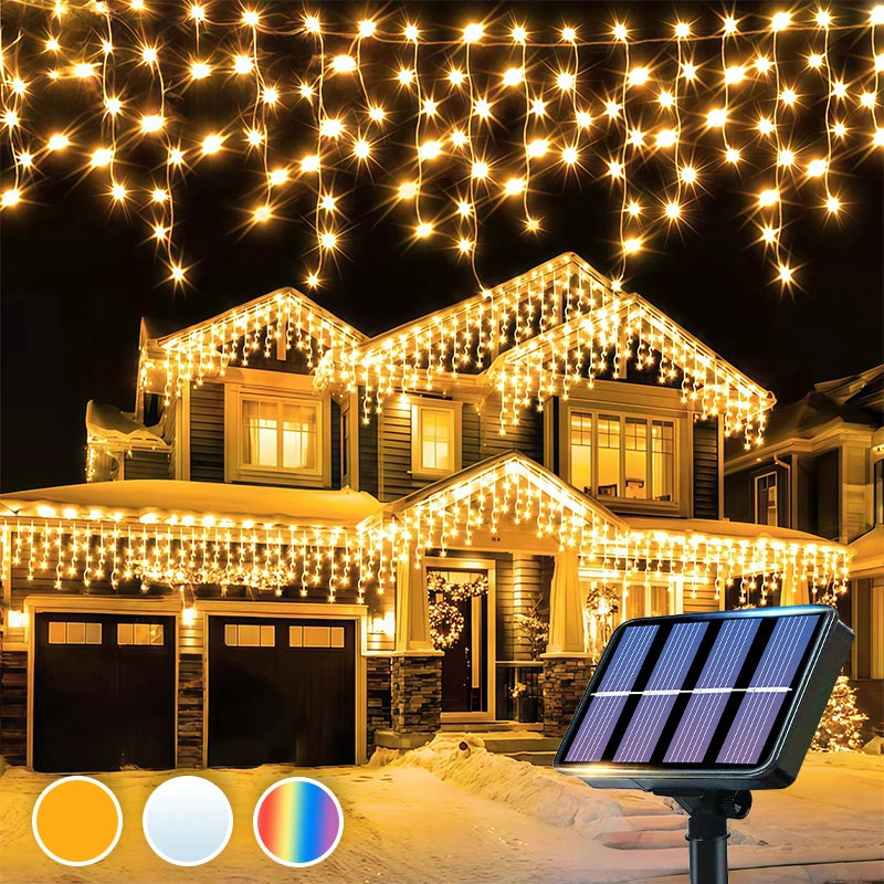 guirlande lumineuse solaire 96 led 162 led multicolore moderne décoration noël halloween