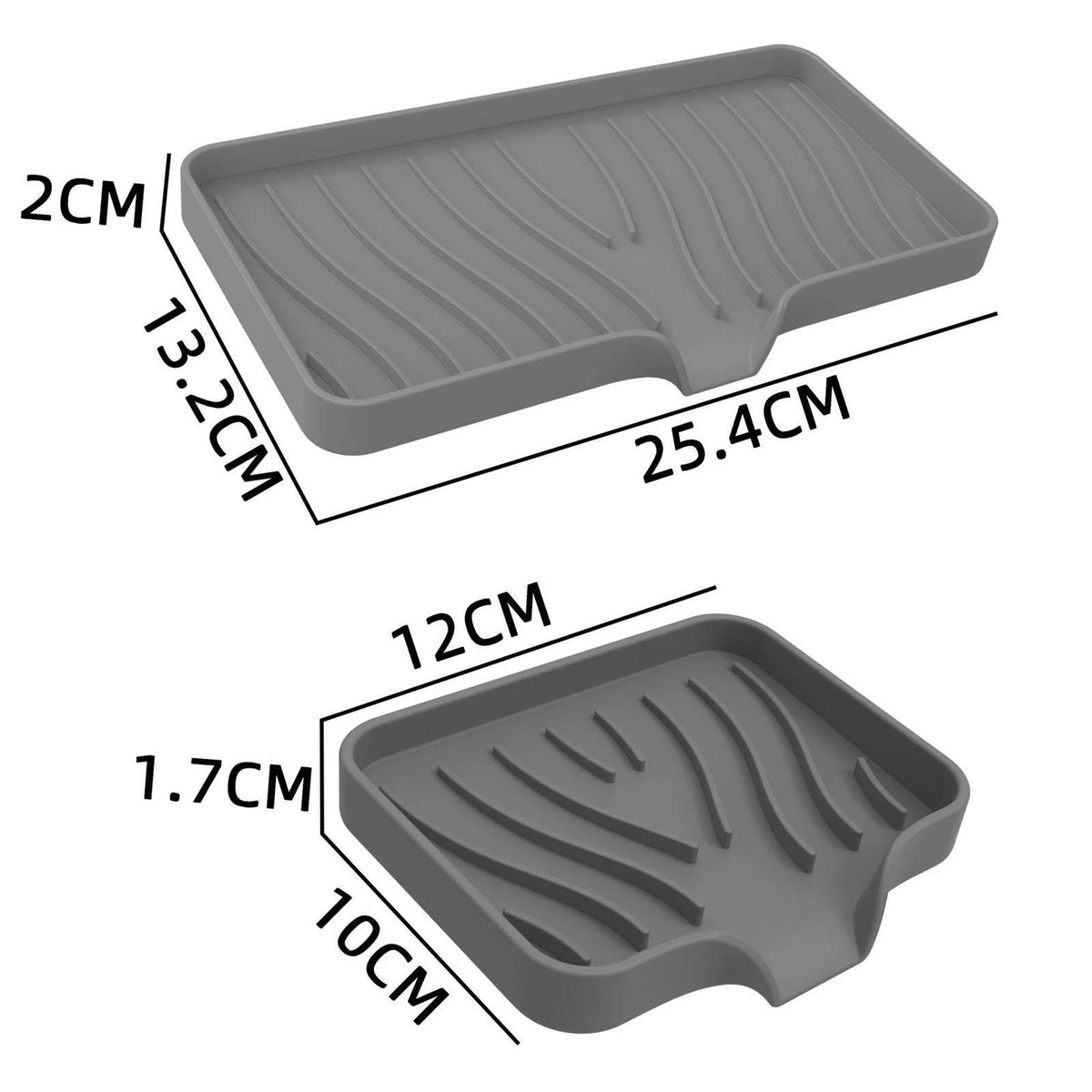 support savon silicone rayures ondulées gris noir vert moderne pratique
