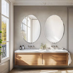 miroir ovale moderne blanc fixé mur portable 50x70cm certification fcc rohs