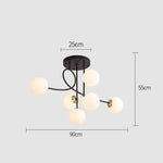 suspension lumineuse moderne boules sphériques translucides or blanc noir scandinave