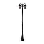 lampadaire classique or noir deux têtes éclairage extérieur ip55 led