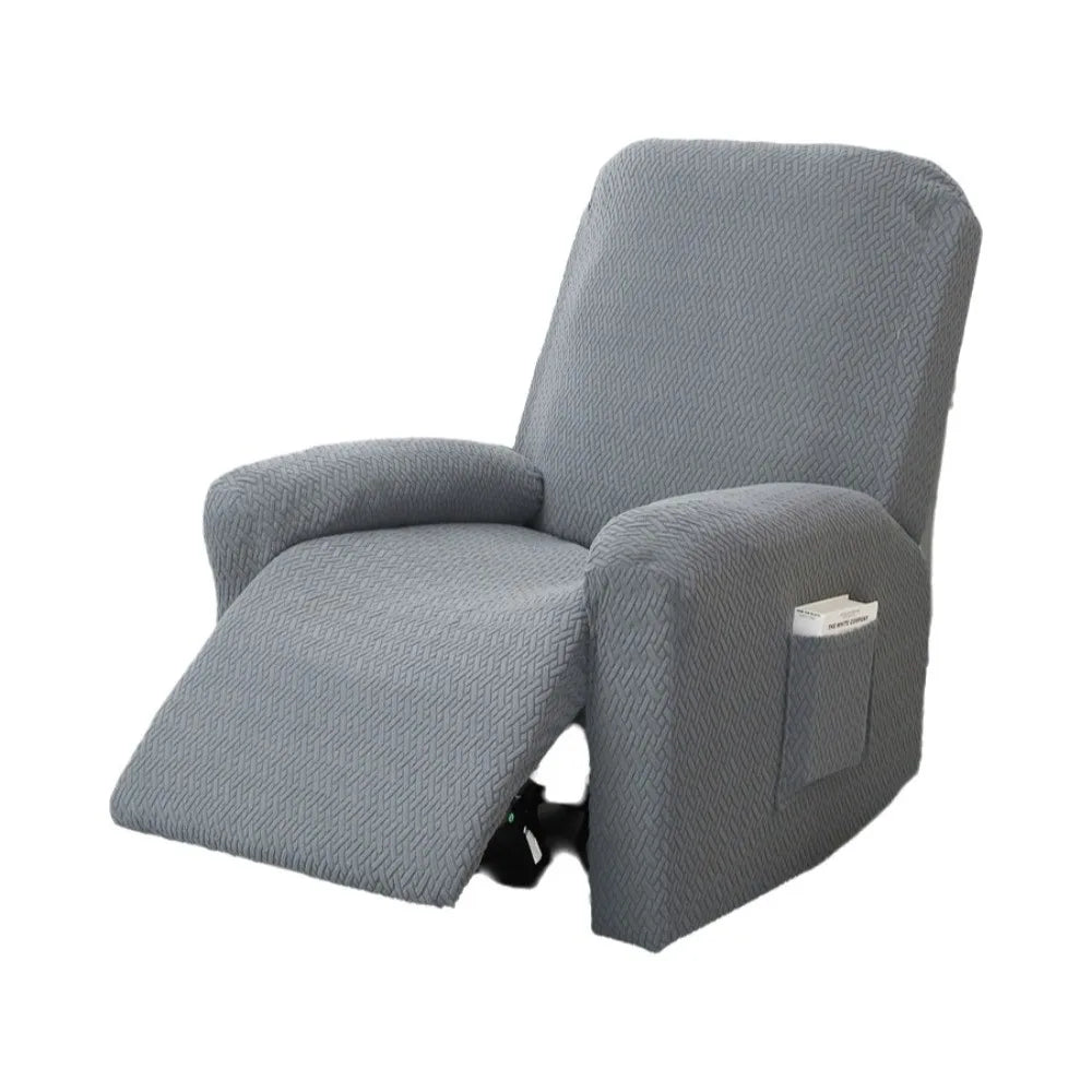 housse fauteuil relax moderne polyestère motifs géométriques beige gris vert poches antidérapante