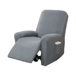 housse fauteuil relax moderne polyestère motifs géométriques beige gris vert poches antidérapante