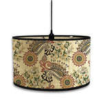 abat jour vintage bambou imprimé floral boho chic décoration maison art déco