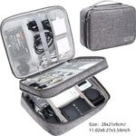 Sac bandoulière gris tissu uni pratique zipper bijoux accessoires chargeur câbles montres