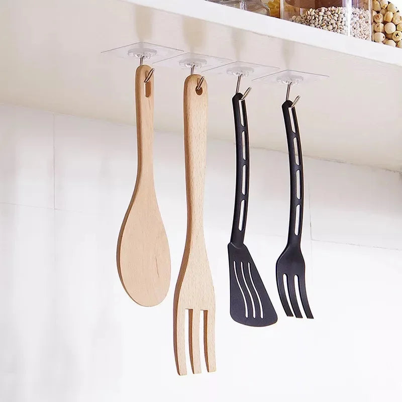 porte serviettes moderne clips transparents fleurs découpées adhésifs fort salle bains cuisine 7+ crochets