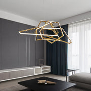 suspension led moderne or blanc acier inoxydable géométrique opacité chambre salon