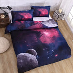 Housse de couette étoilée 3D univers terre pour lit 1 personne
