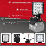lampe travail led portable rechargeable clips usb rotative étanche moderne noire aluminium