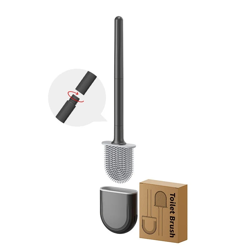 brosse wc silicone gris blanc moderne support mural facile nettoyer respectueux environnement durable bristles