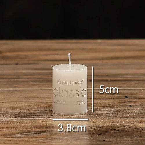 bougie cylindrique carrée blanc crème support verre décoration mariage fête