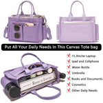 sac main femme violet uni moderne poches multiples bandoulière ajustable toile nylon
