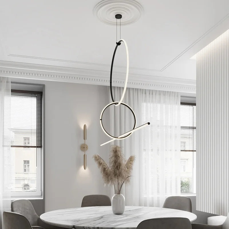 suspension lumineuse moderne minimaliste blanche noire lisse mat câble suspendu chambre salon étude