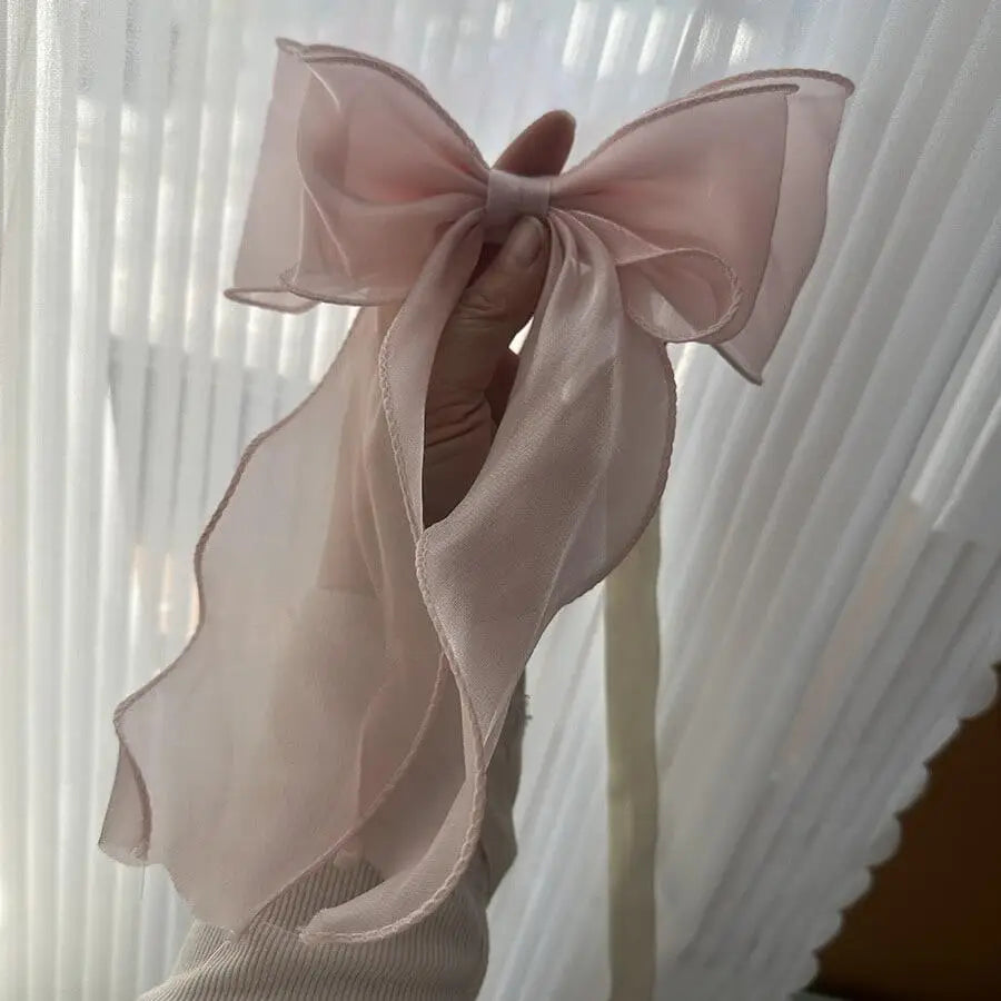 ruban fenêtre rose clair soie douce translucide classique élégant 24cm 26cm