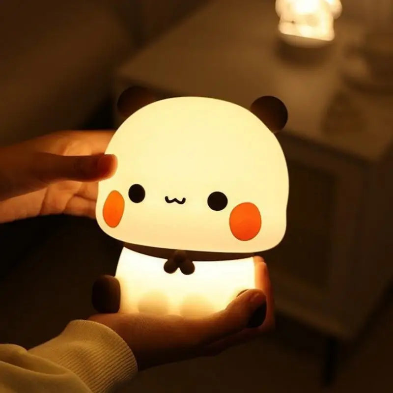 veilleuse nuit panda mignon blanc noir orange modes dimmable tactile enfant chambre maison