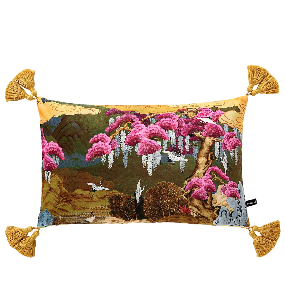 taie d'oreiller imprimée léopard tropical velours carré moderne deux côtés opaques tassel rouge océanique