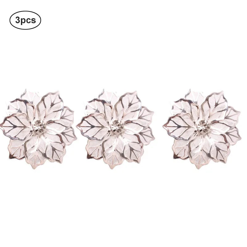 bagues dorées fleurs diamants simulés élégantes modernes anneau ajustable set pièces