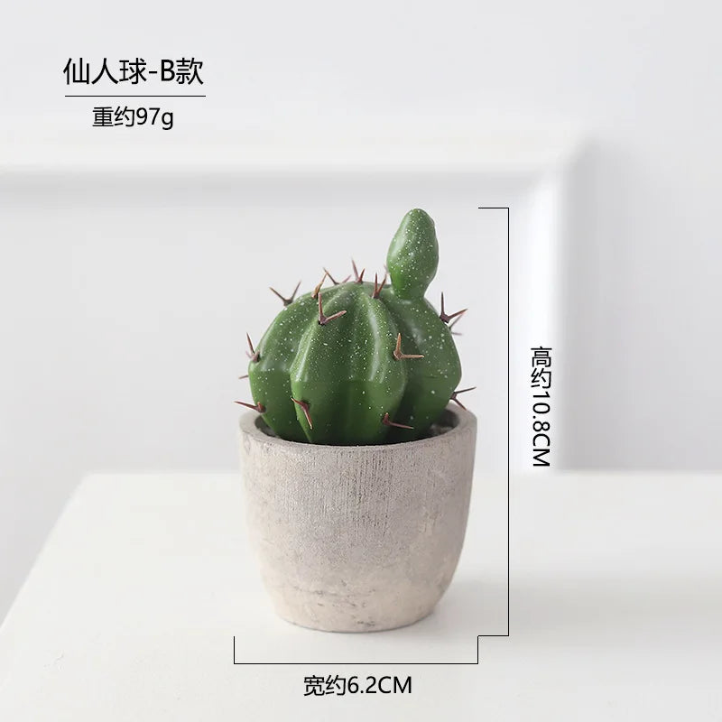 décoration intérieure cactus artificiel vert moderne pot gravier salon 11.1cm