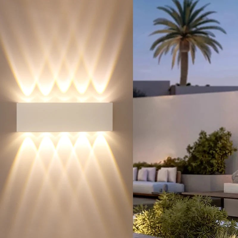 applique murale led moderne ip65 blanc rayures diagonales 4w 6w 8w 10w