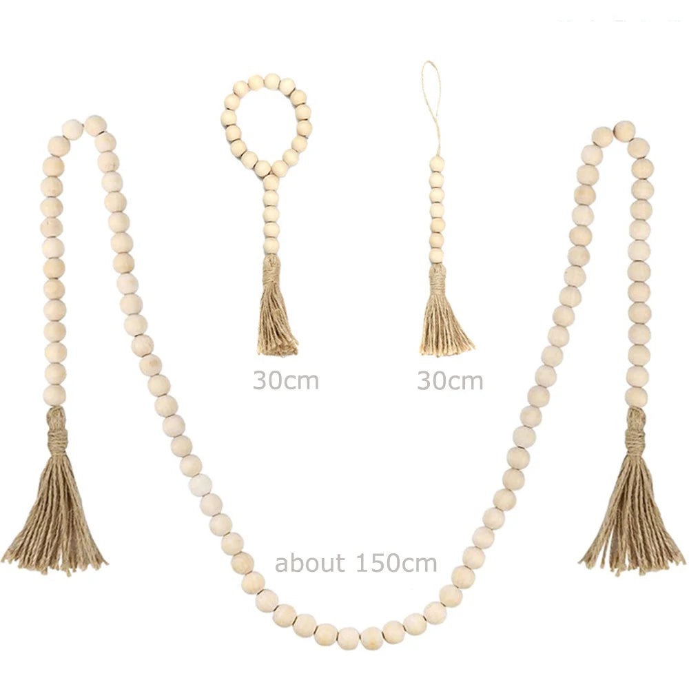 guirlande bois décorative rustique attaches corde tressée naturelles intérieur bohème 150cm 82cm 90cm