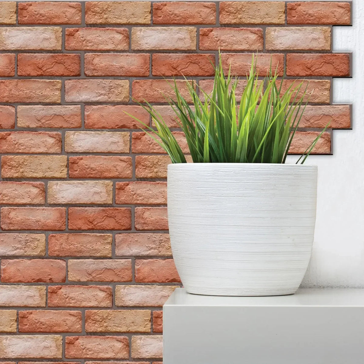 panneau decoratif mural brique texture moderne resistant eau adhesif marron gris beige