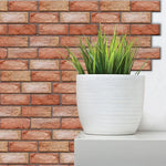 panneau decoratif mural brique texture moderne resistant eau adhesif marron gris beige