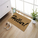 tapis d'entrée marron clair noir lettres hellur antidérapant résistant extérieur moderne imperméable