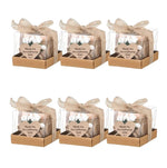 bougies poser blanc motif papier kraft fleurs blanches étiquette cœur rustique mariage remerciement 12