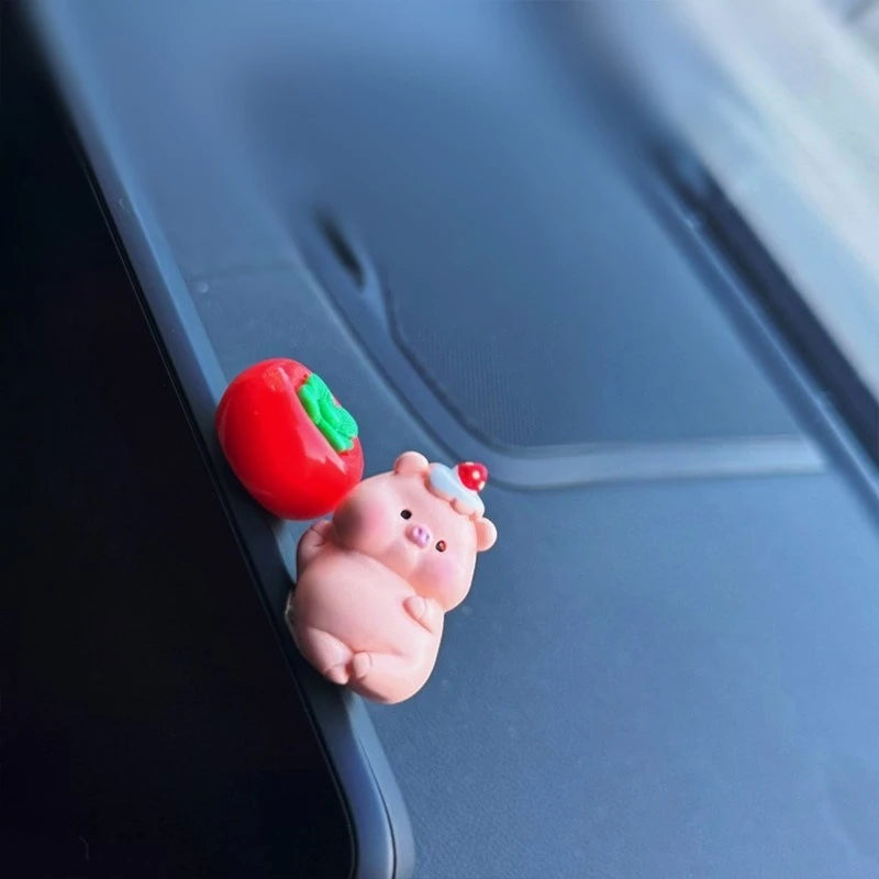 figurines cartoon mignon figurine bulldog oreiller cochon chapeau voiture tableau bord