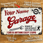 plaque décorative vintage rectangulaire moderne rétro humoristique texte stylisé blanc rouge noir fixée vis