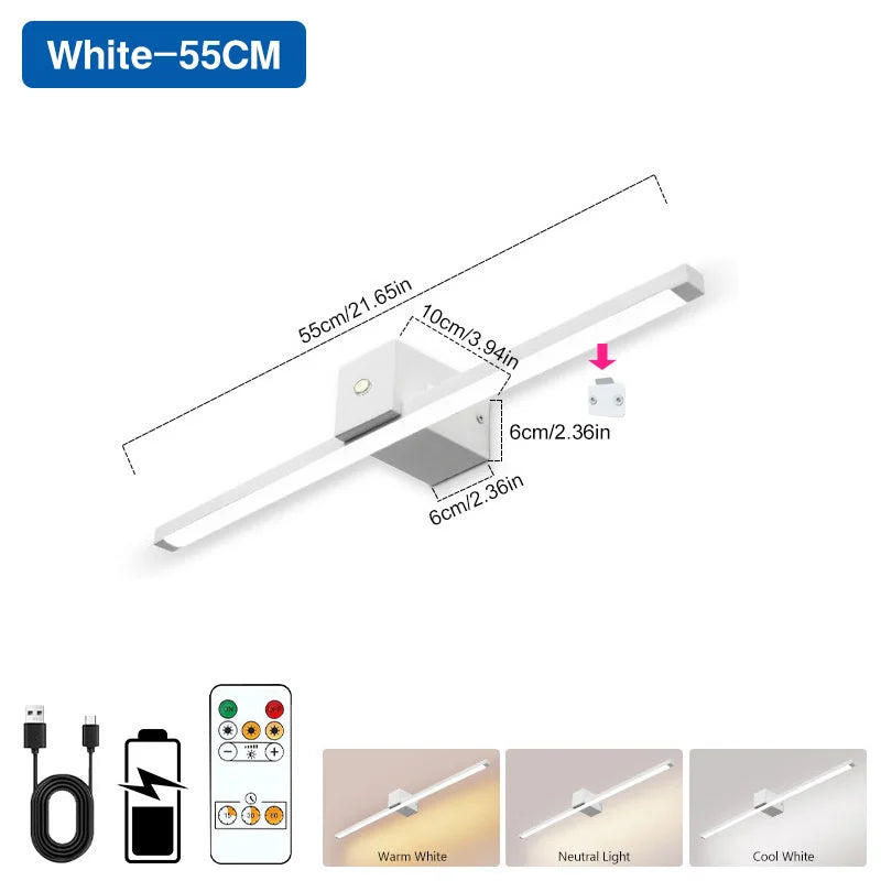 Lampe LED rechargeable interrupteur tactile moderne blanc noir 6000mAh variable