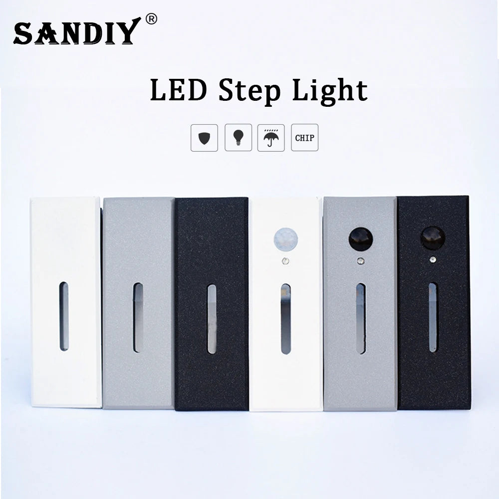 éclairage étape led moderne adhésif blanc gris noir mat 2w 3w 90v 260v