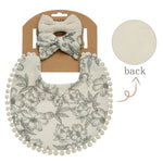 bavoirs bébé fleurs pompons élastiques doux vintage blanc rose jaune bleu gris