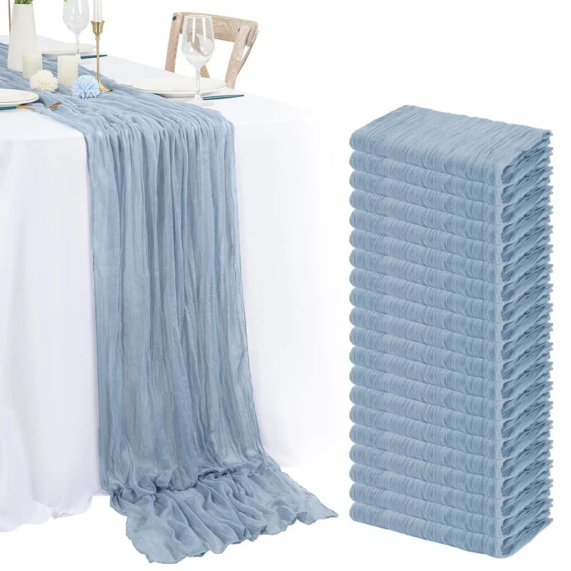 nappes longues décoratives plissées couleurs lilas rose beige semi transparentes romantique table runners
